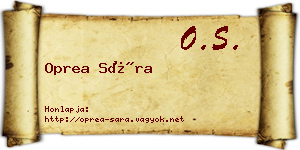 Oprea Sára névjegykártya
